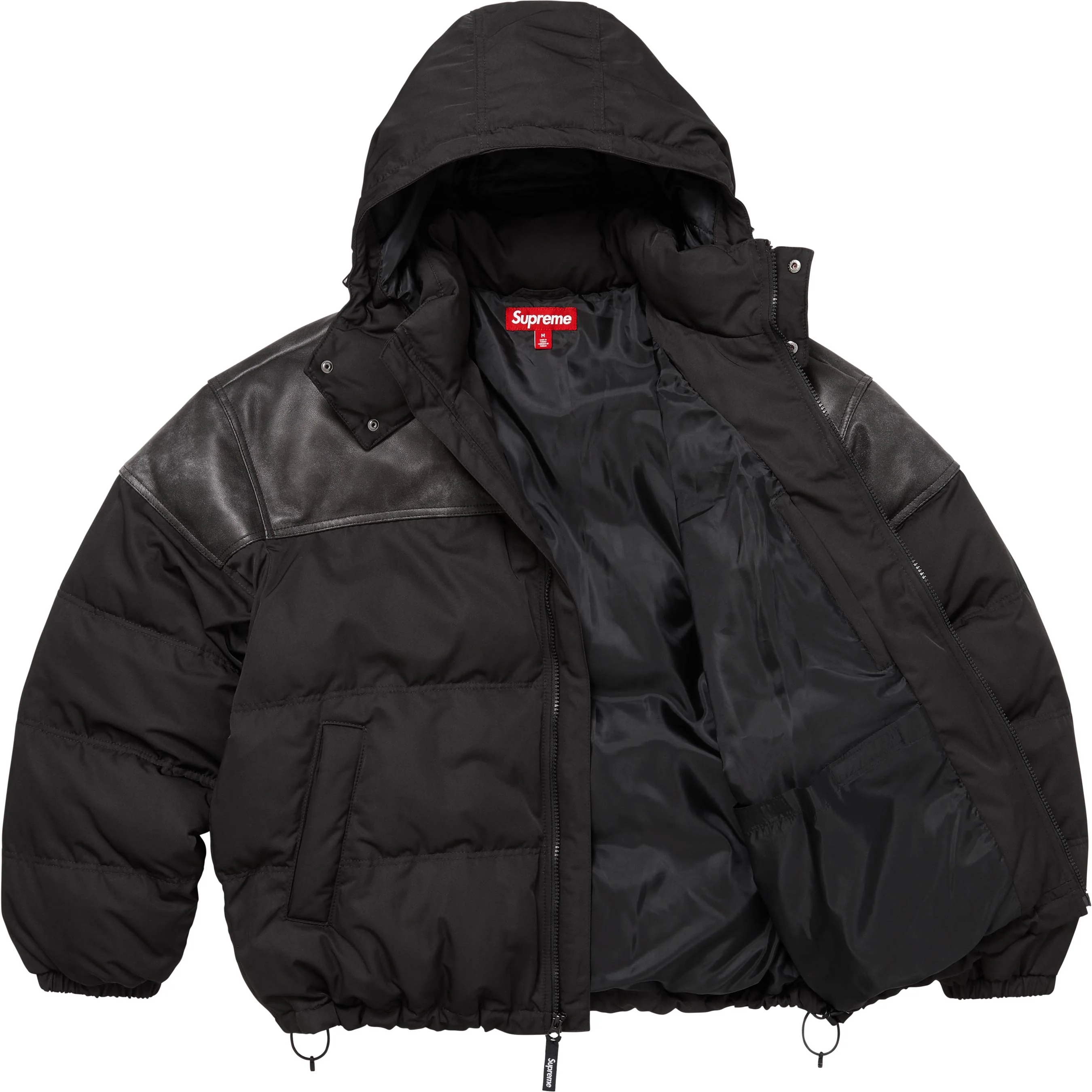 Leather Yoke Puffer Jacket view 16